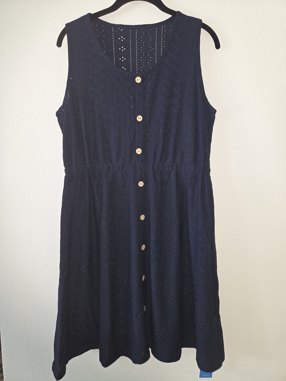 Cupshe Navy Sleeveless Button-Front Midi Dress - Picture 3 of 8